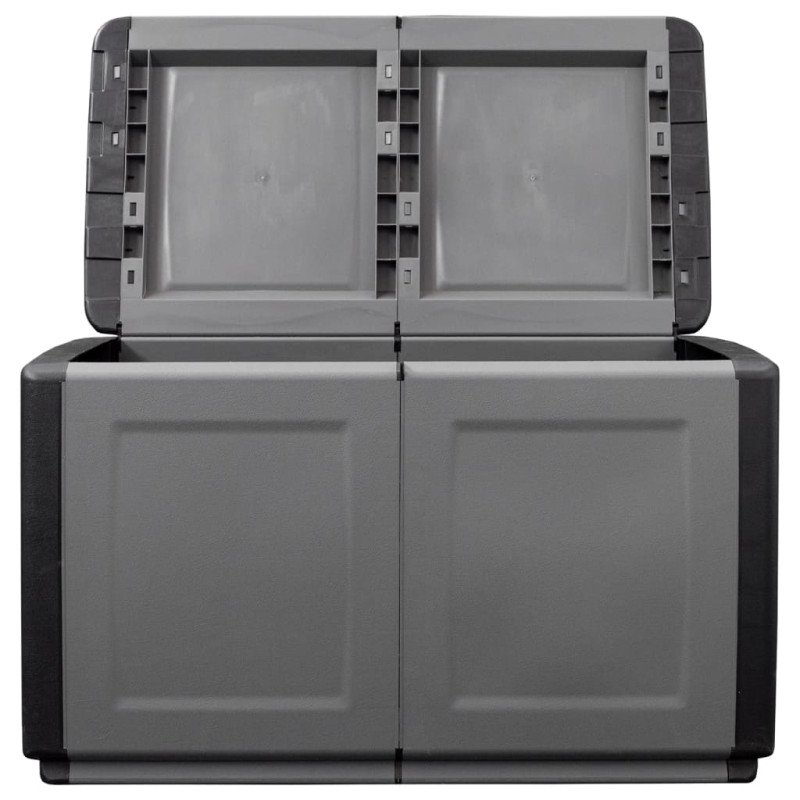 vidaXL Záhradný úložný box 96x53x57 cm 230 l sivo-čierny