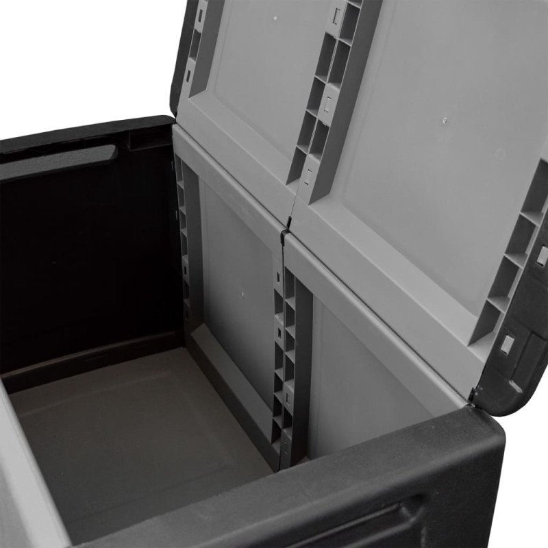 vidaXL Záhradný úložný box 96x53x57 cm 230 l sivo-čierny