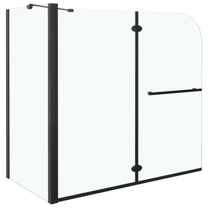 vidaXL Dvojkrídlový sprchový kút ESG 120x68x130 cm, čierny