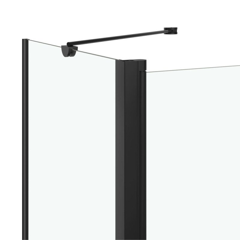 vidaXL Dvojkrídlový sprchový kút ESG 120x68x130 cm, čierny