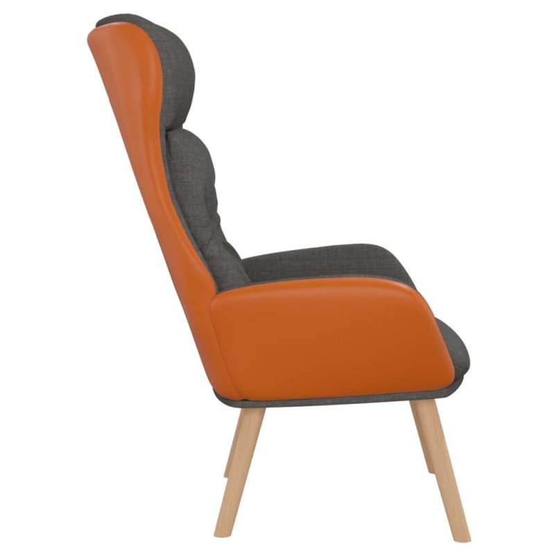 vidaXL Relaxačné kreslo tmavosivé látka a PVC