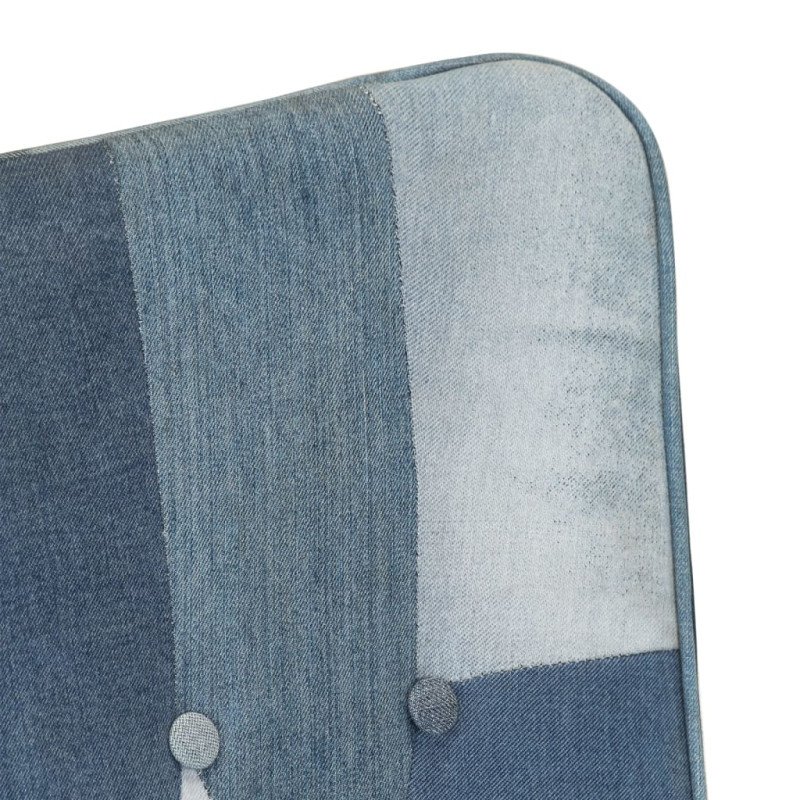 vidaXL Kreslo wingback patchwork denim plátno