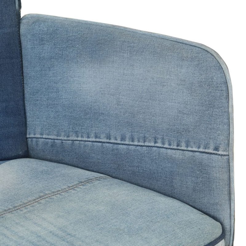 vidaXL Kreslo wingback patchwork denim plátno