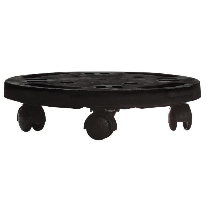 vidaXL Vozík na rastliny s kolieskami priemer 30 cm čierny 170 kg