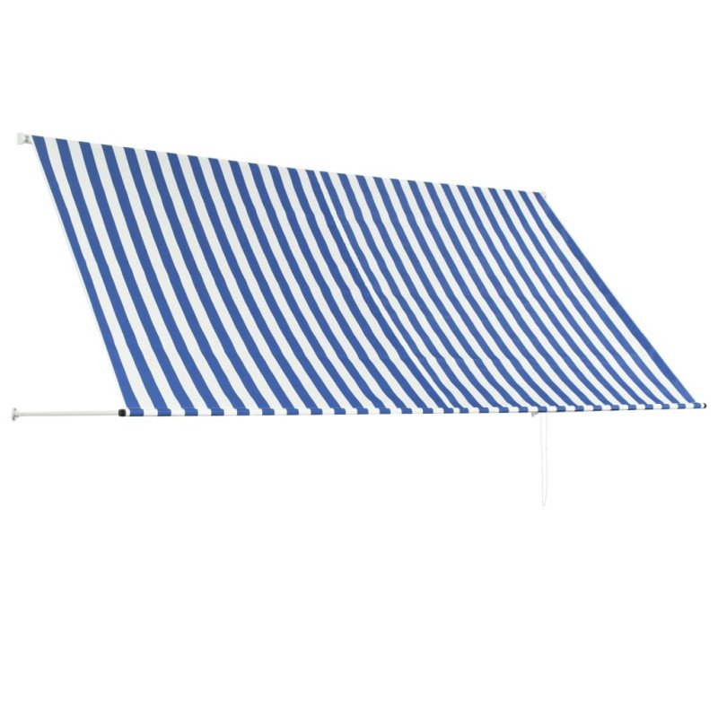 vidaXL Zaťahovacia markíza 300x150 cm modro-biela