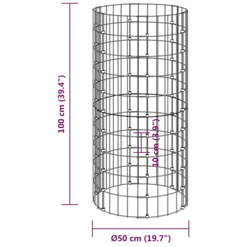 vidaXL Záhradný kompostér Ø50x100 cm pozinkovaná oceľ