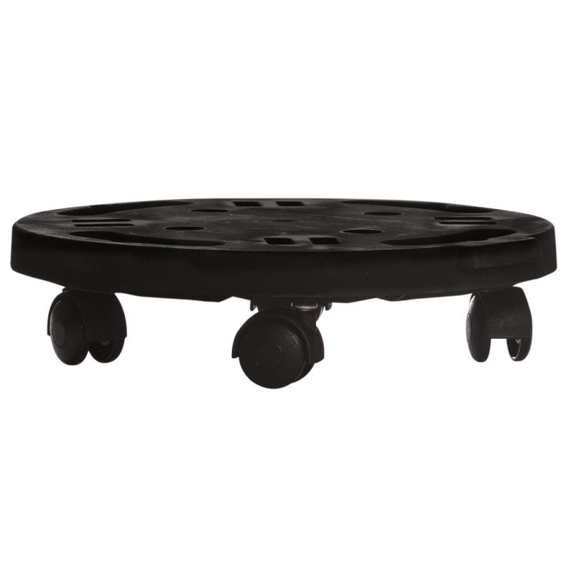 vidaXL Vozíky na rastliny s kolieskami 3 ks priemer 30cm čierny 170 kg
