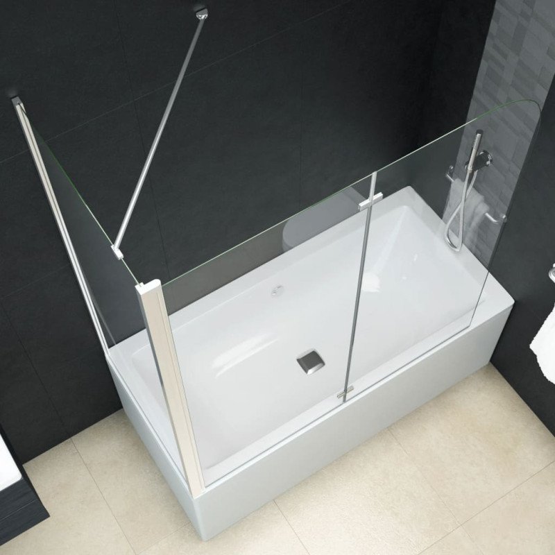 vidaXL Dvojkrídlový sprchový kút ESG 120x68x130 cm 
