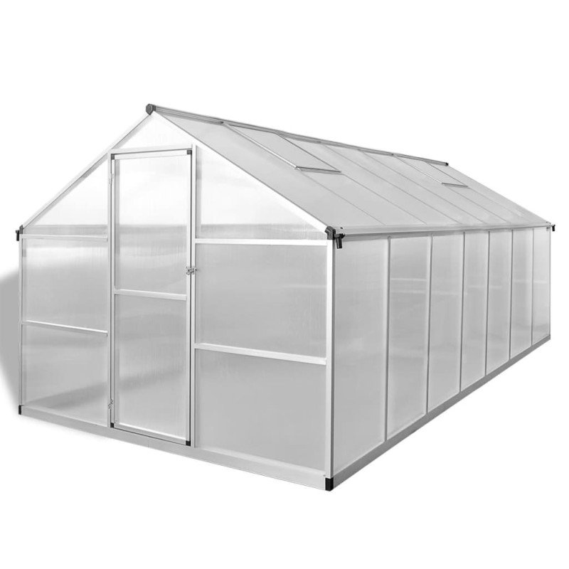 vidaXL Skleník, spevnený hliník 10,53 m²