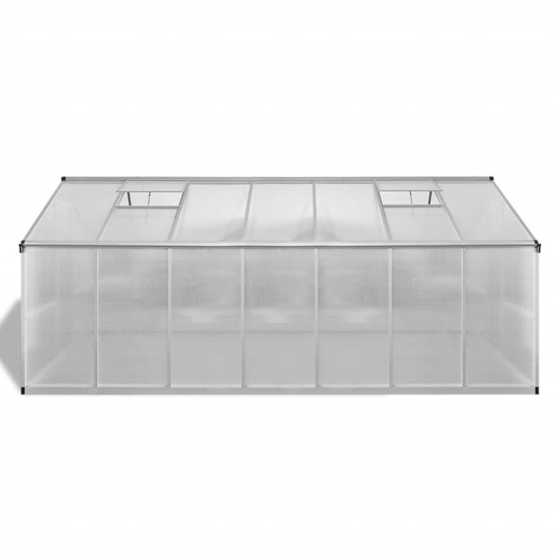 vidaXL Skleník, spevnený hliník 10,53 m²