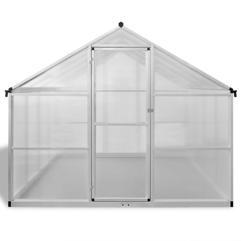 vidaXL Skleník, spevnený hliník 10,53 m²