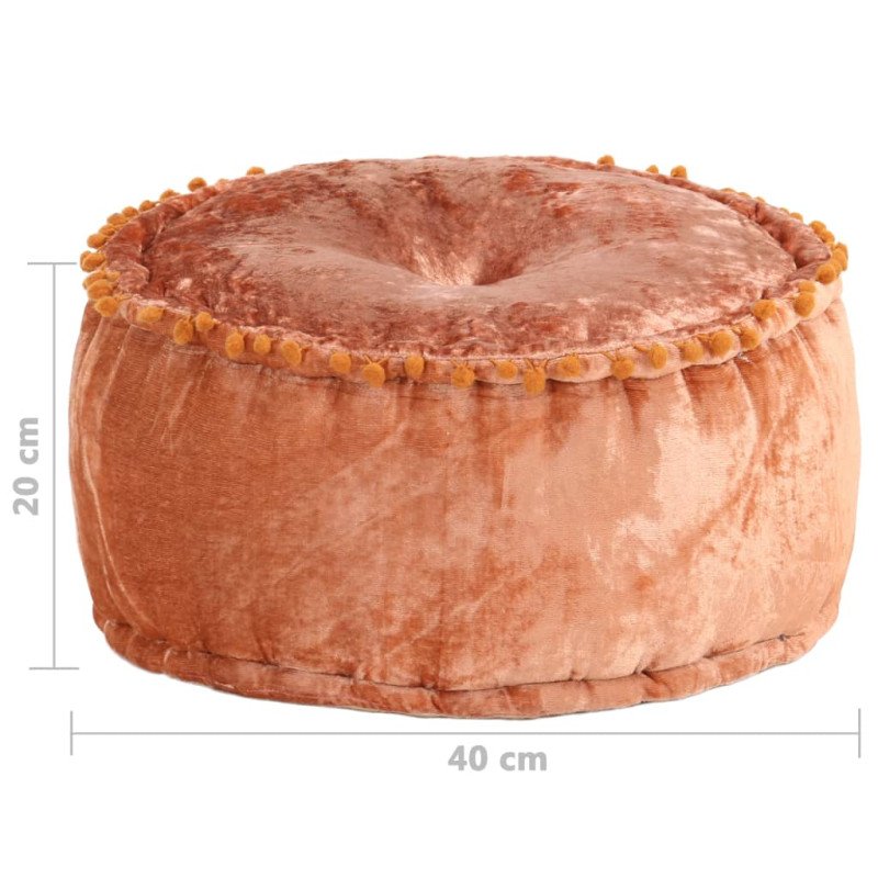 vidaXL Okrúhla taburetka hrdzavá 40x20 cm zamatová vidaXL Okrúhla taburetka hrdzavá 40x20 cm zamatová
