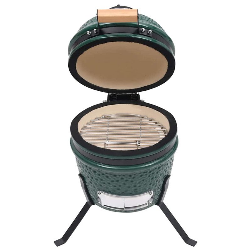 vidaXL 2 v 1 Kamado gril s udiarňou keramika 56 cm zelený