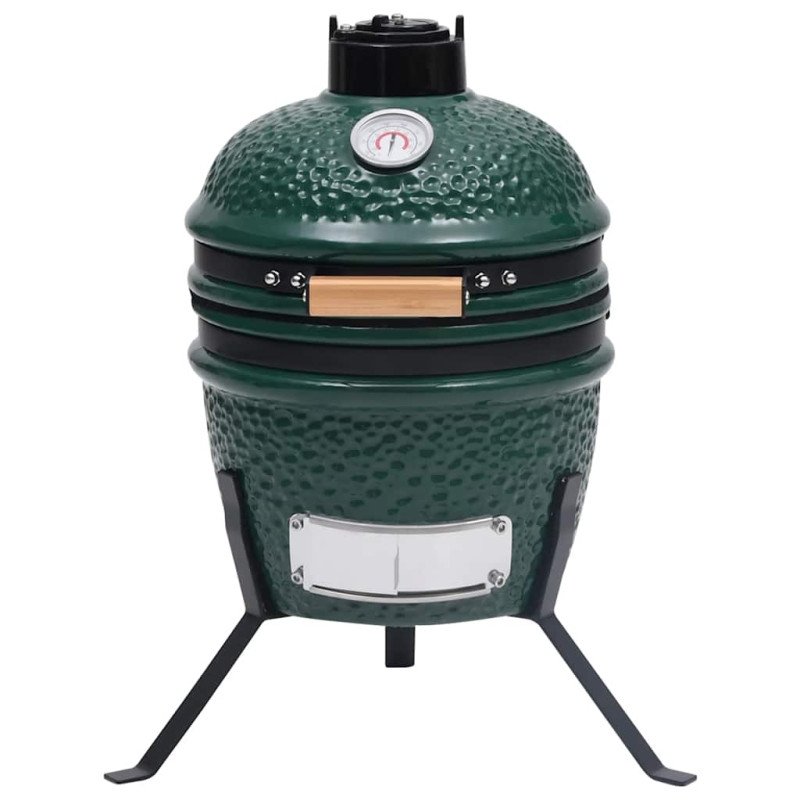 vidaXL 2 v 1 Kamado gril s udiarňou keramika 56 cm zelený