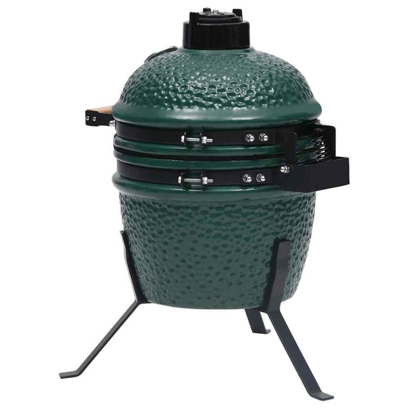vidaXL 2 v 1 Kamado gril s udiarňou keramika 56 cm zelený