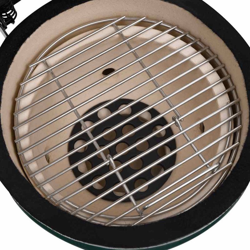 vidaXL 2 v 1 Kamado gril s udiarňou keramika 56 cm zelený