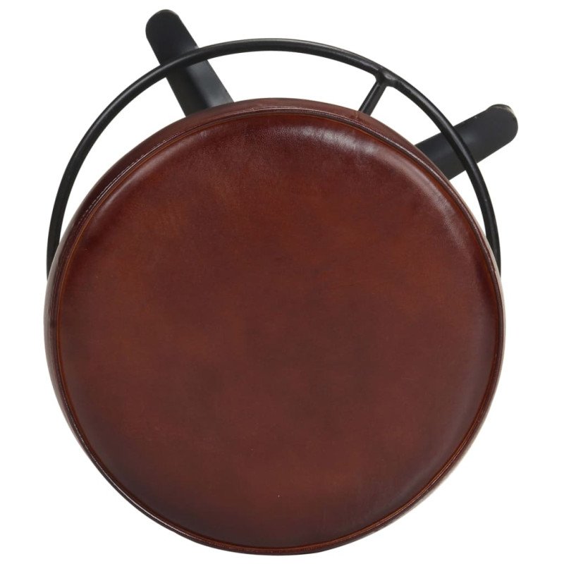vidaXL Barové stoličky 2 ks 52 cm pravá koža