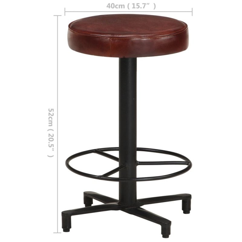 vidaXL Barové stoličky 2 ks 52 cm pravá koža