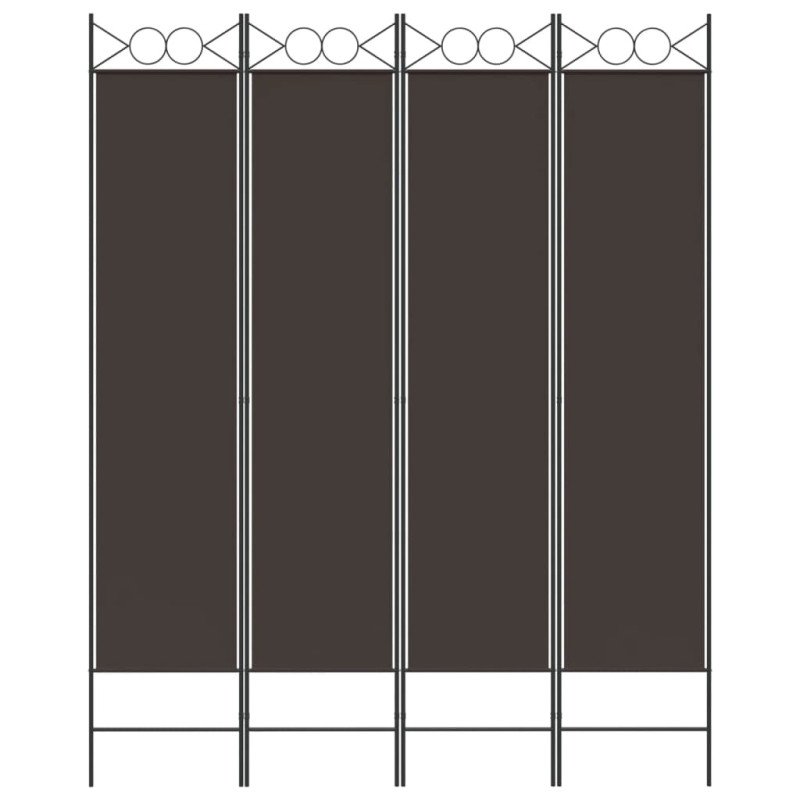 vidaXL 4-panelový paraván hnedý 160x200 cm látkový
