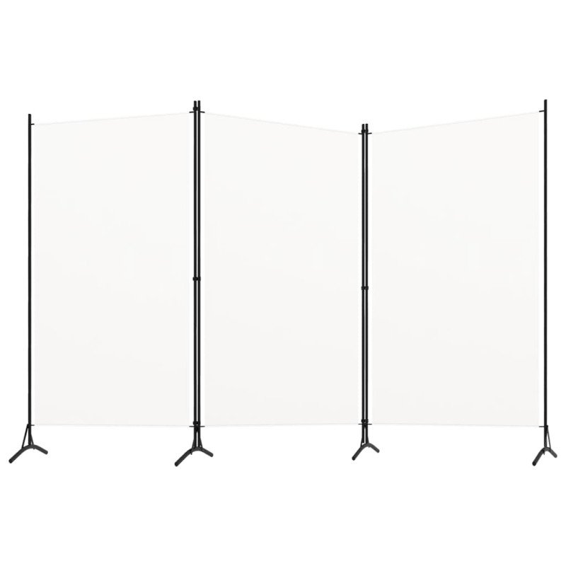 vidaXL Paraván s 3 panelmi, krémovo biely 260x180 cm  