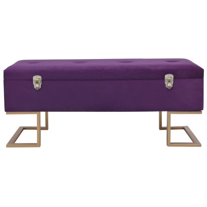 vidaXL Lavica s úložným priestorom 105 cm, fialová, zamat