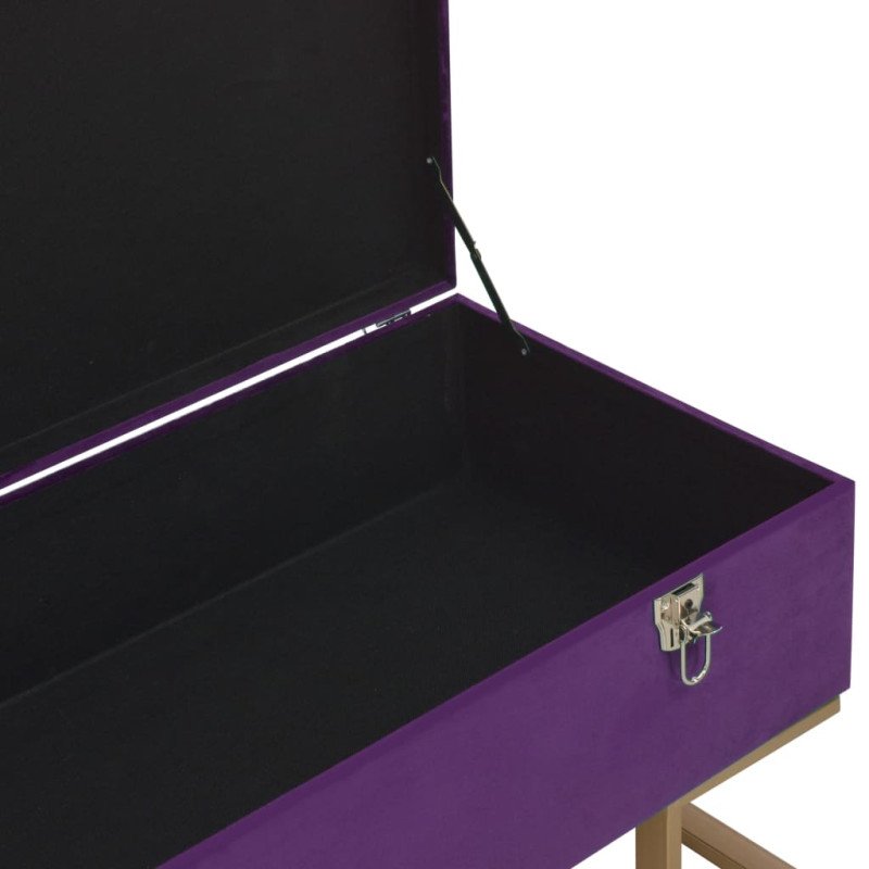 vidaXL Lavica s úložným priestorom 105 cm, fialová, zamat