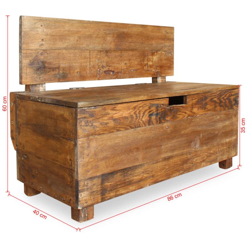 vidaXL Lavička z recyklovaného dreva, 86x40x60 cm 