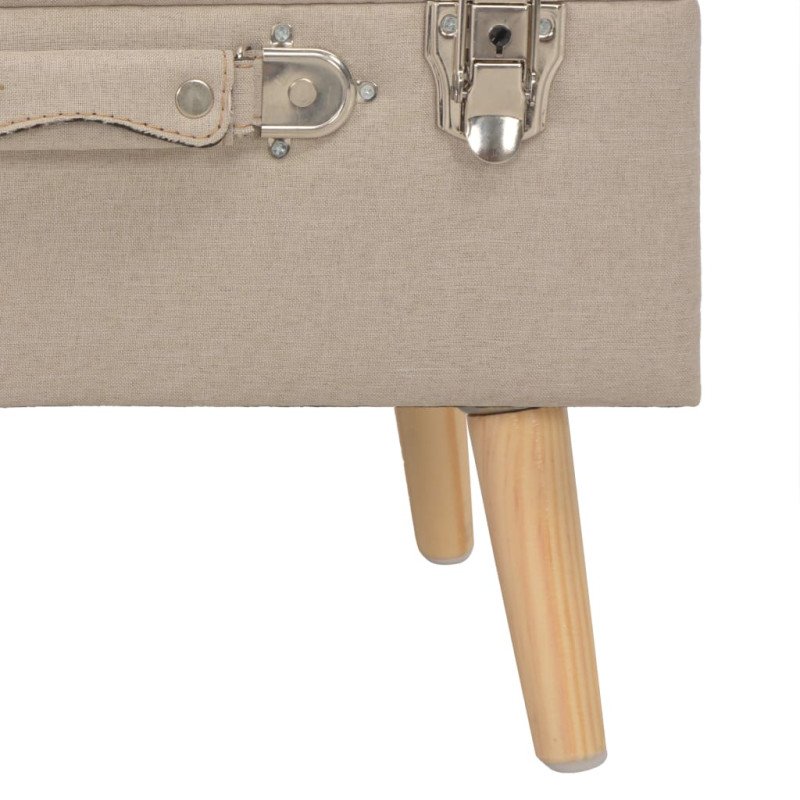vidaXL Úložná stolička 40 cm béžová látková