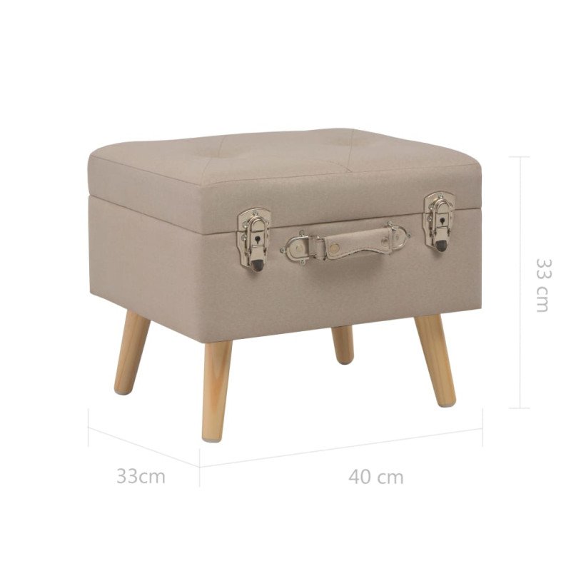 vidaXL Úložná stolička 40 cm béžová látková