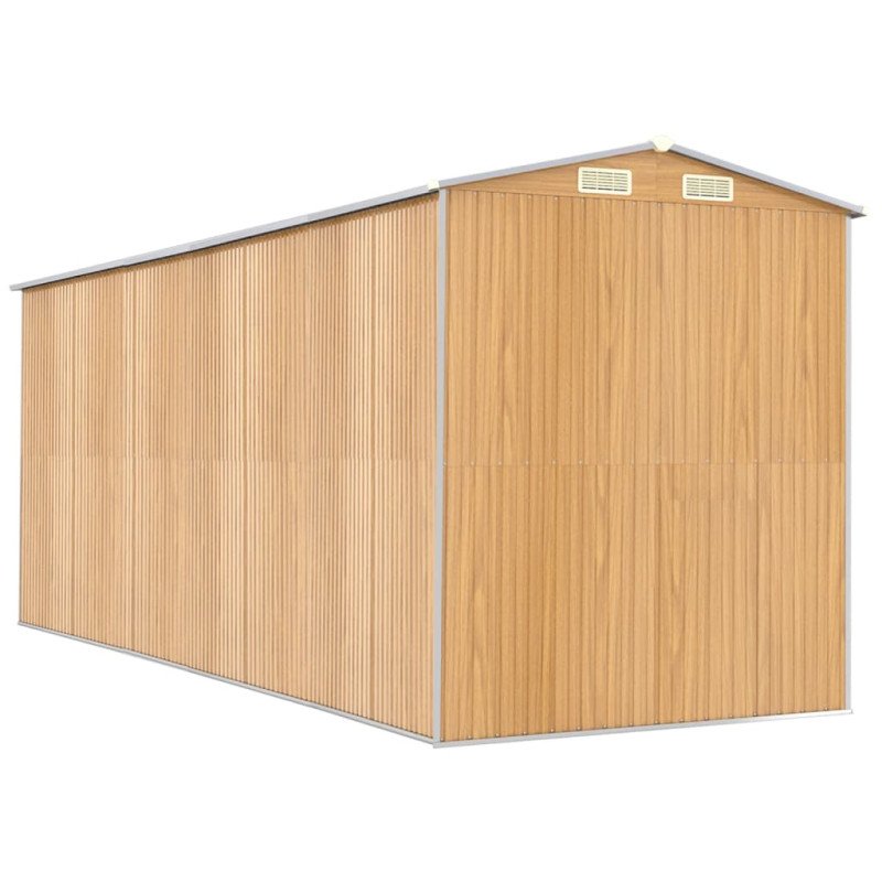 vidaXL Záhradná kôlňa bledohnedá 192x523x223 cm pozinkovaná oceľ