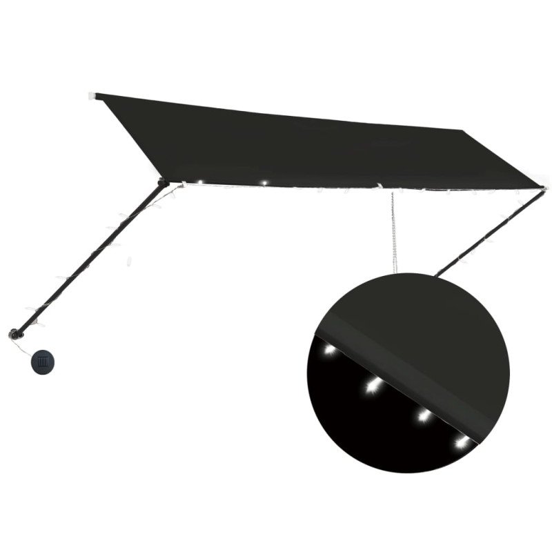 vidaXL Zaťahovacia markíza s LED 400x150 cm antracitová