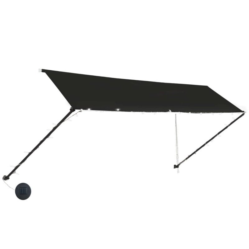 vidaXL Zaťahovacia markíza s LED 400x150 cm antracitová