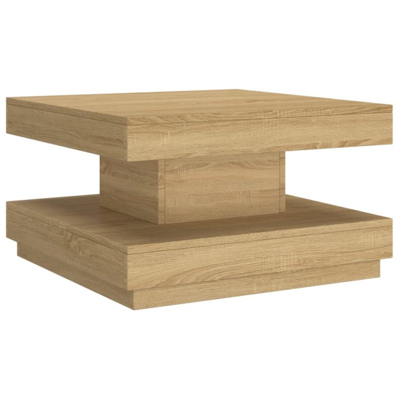 vidaXL Konferenčný stolík svetlohnedý 60x60x35 cm MDF