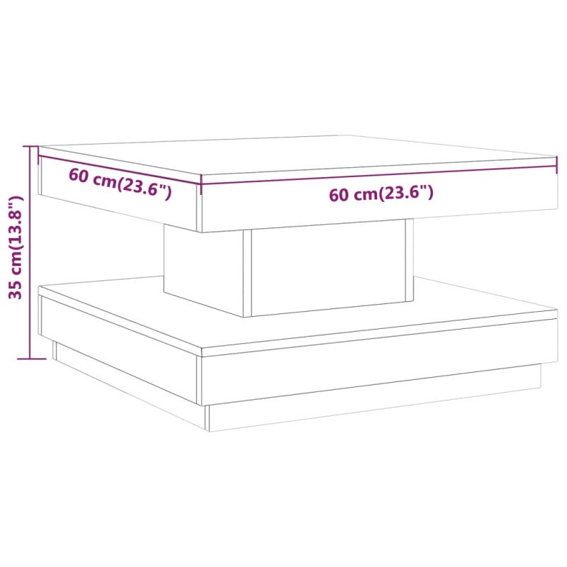 vidaXL Konferenčný stolík svetlohnedý 60x60x35 cm MDF