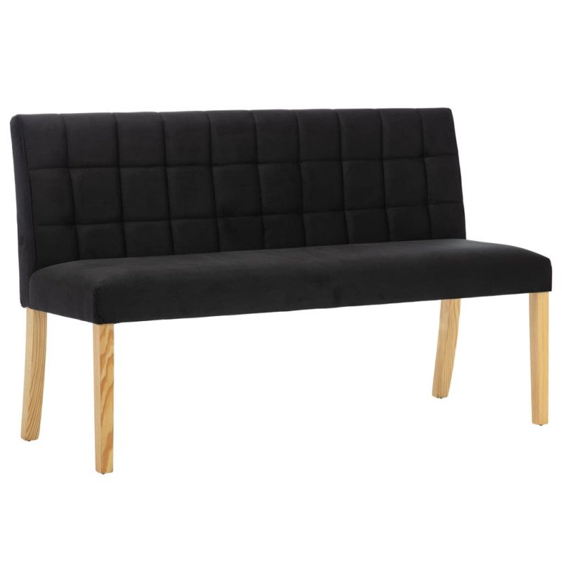 vidaXL Lavička 140 cm, čierna, zamat