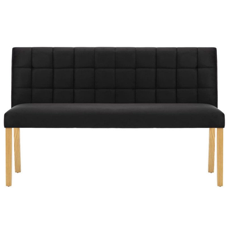 vidaXL Lavička 140 cm, čierna, zamat