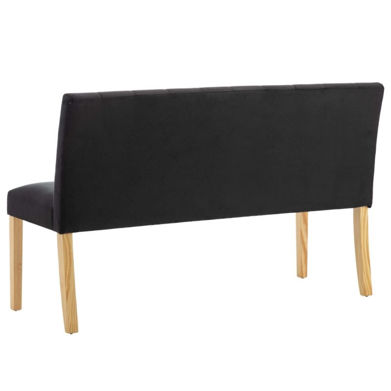 vidaXL Lavička 140 cm, čierna, zamat