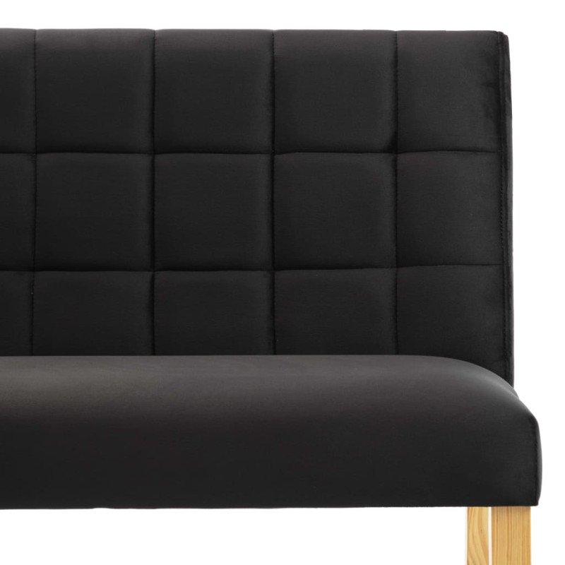 vidaXL Lavička 140 cm, čierna, zamat