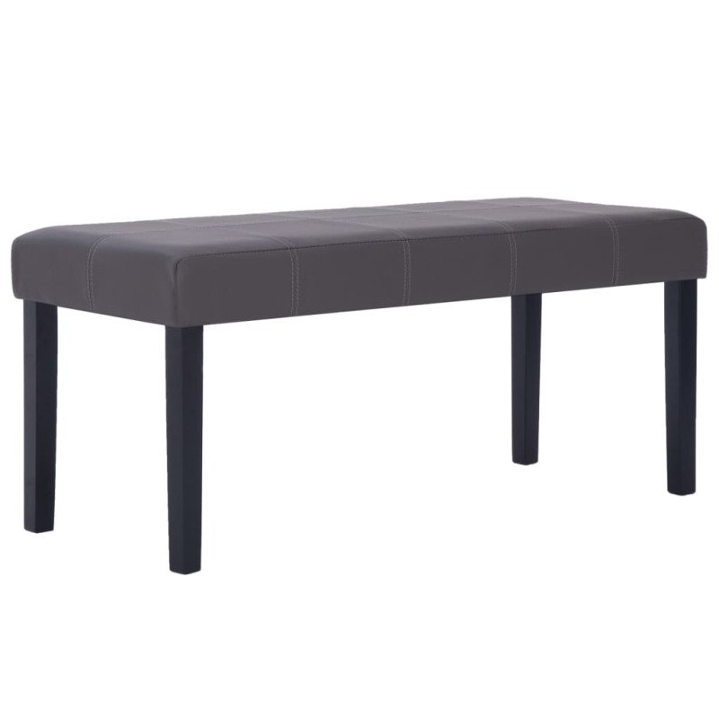 vidaXL Lavička 106 cm, sivá, umelá koža