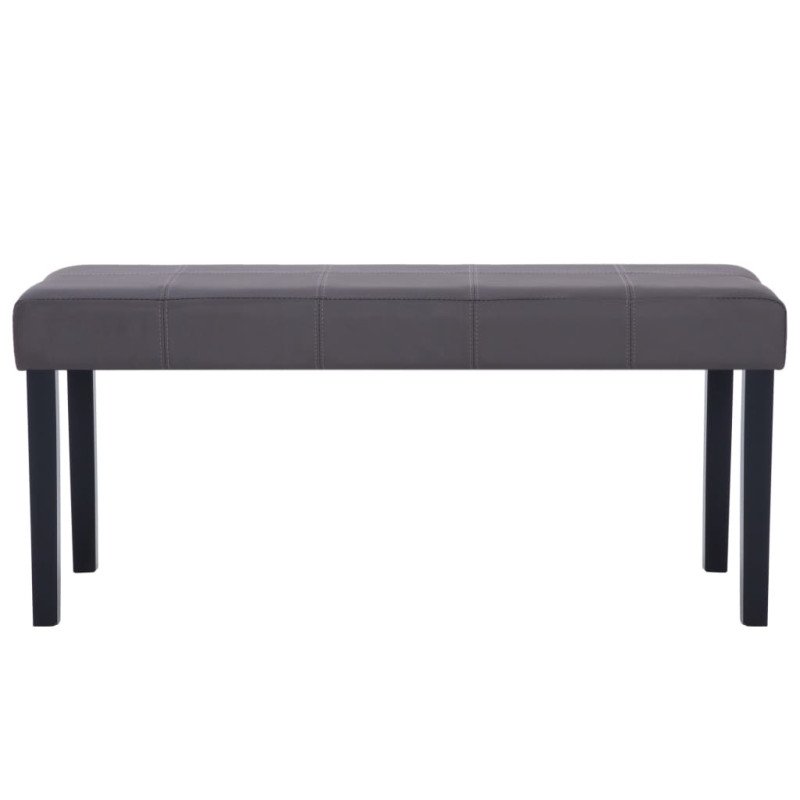 vidaXL Lavička 106 cm, sivá, umelá koža