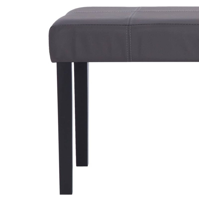 vidaXL Lavička 106 cm, sivá, umelá koža