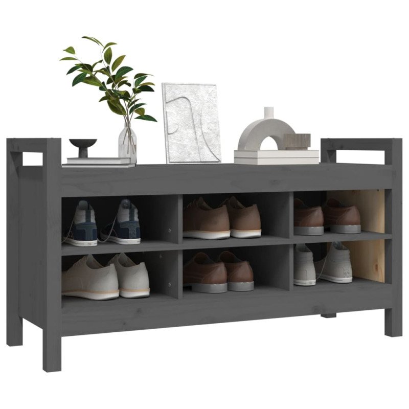 vidaXL Lavica do presiene sivá 110x40x60 cm masívna borovica