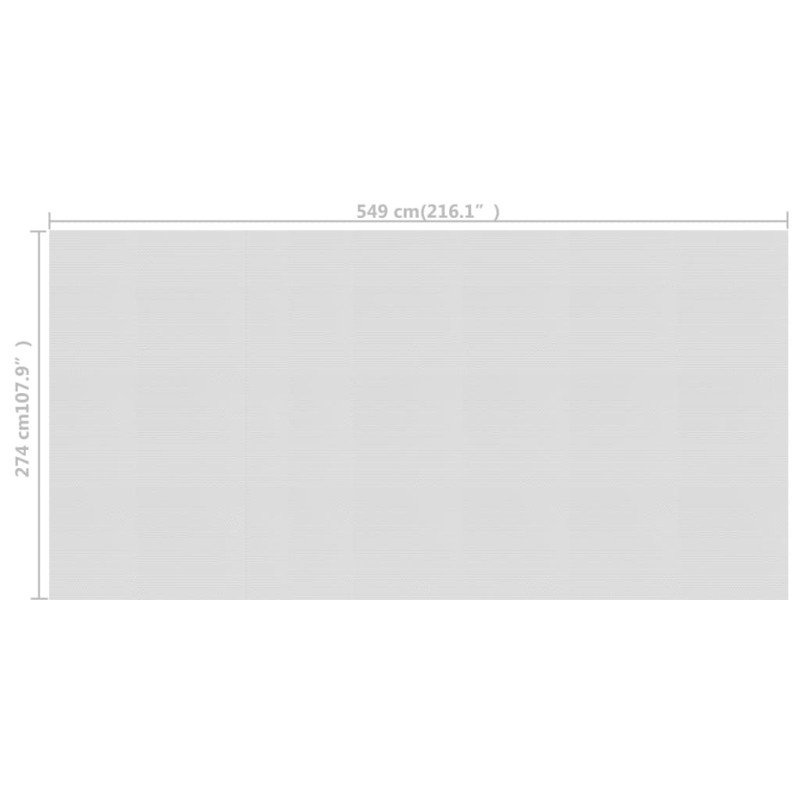 vidaXL Plávajúca solárna bazénová fólia z PE 549x274 cm sivá