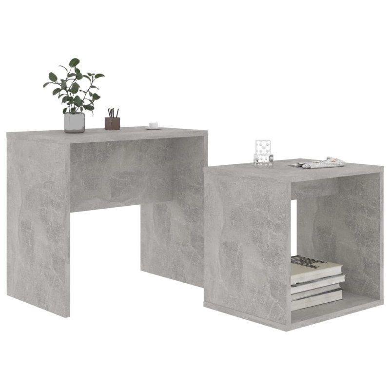 vidaXL Sada konferenčných stolíkov betónovo-sivá 48x30x45 cm drevotrieska