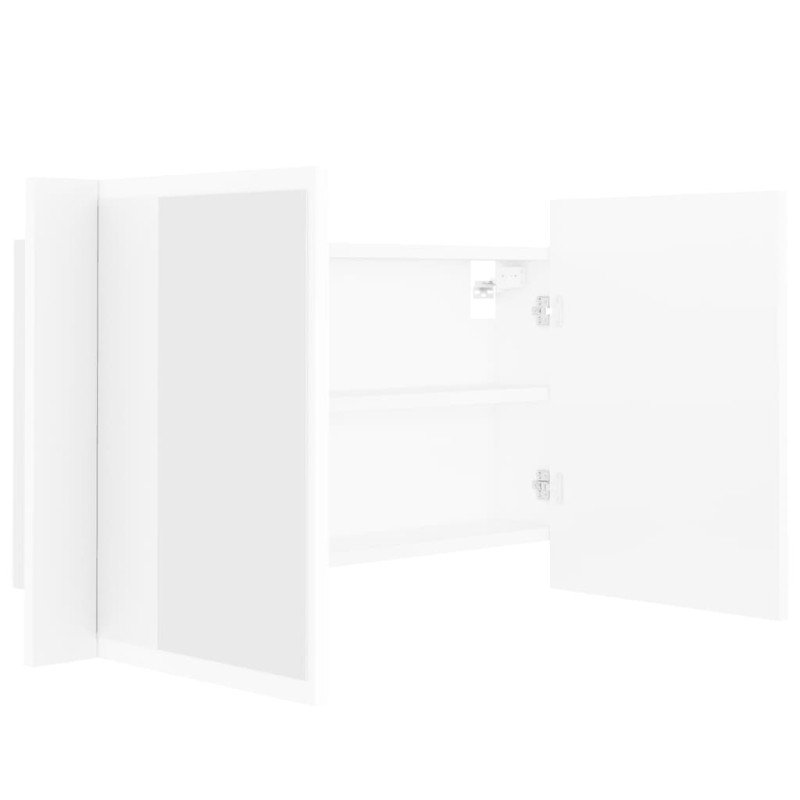 vidaXL LED kúpeľňová zrkadlová skrinka biela 80x12x45 cm akryl
