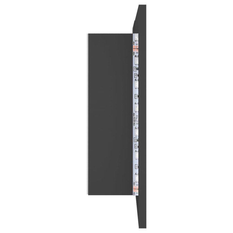 vidaXL LED kúpeľňová zrkadlová skrinka sivá 80x12x45 cm akryl