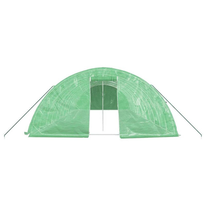 vidaXL Fóliovník s oceľovým rámom zelený 60 m² 12x5x2,3 m