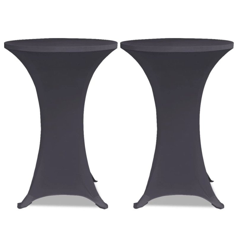 vidaXL Naťahovací návlek na stôl, 2 ks, 70 cm, antracitový
