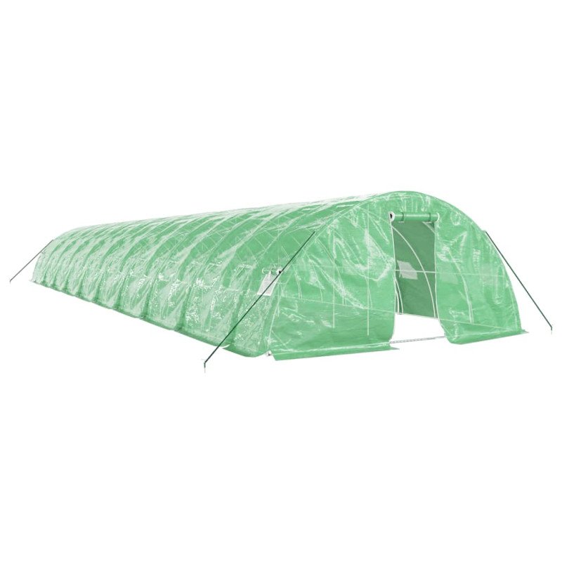 vidaXL Fóliovník s oceľovým rámom zelený 100 m² 20x5x2,3 m