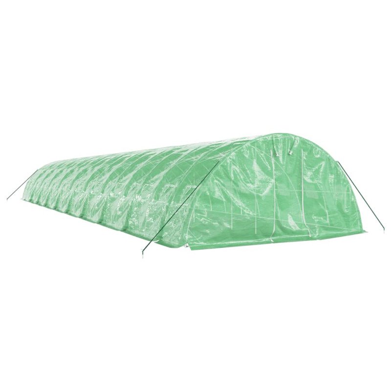 vidaXL Fóliovník s oceľovým rámom zelený 100 m² 20x5x2,3 m